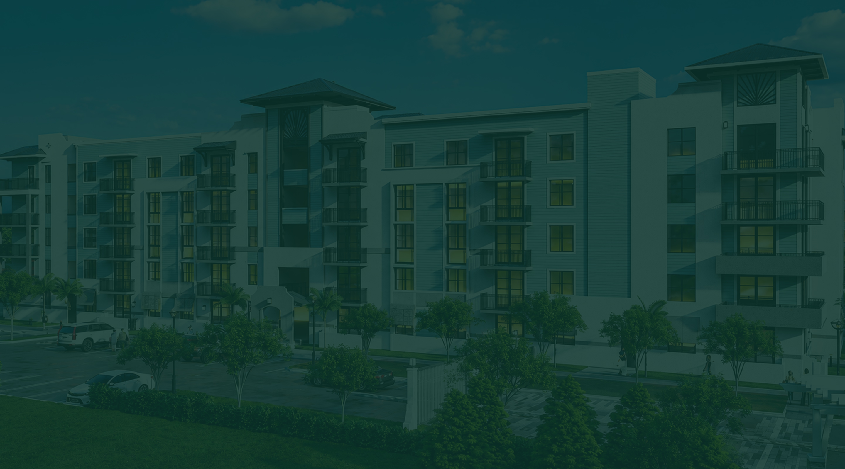 Modern multifamily residential apartment community